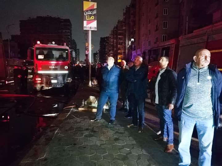حريق هائل داخل مبني ستوديو الأهرام بالعمرانية
